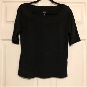 Rafaella Half Sleeve Top Black Large